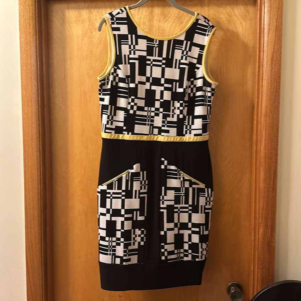 Joseph Ribkoff white and plaid dress